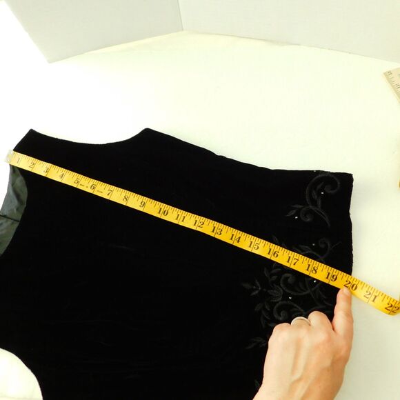 Vintage Scott McClintock Black Velvet Top Formal Sleeveless Embroidered NOS Y2K - Picture 10 of 14
